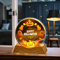 Nouveau Halloween tête de citrouille ornement de bureau acrylique moderne Festival décoration veilleuse avec impression UV