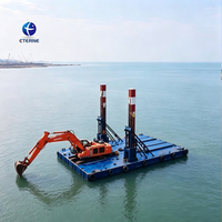 Barge flottante pour excavatrice modulaire de 20 tonnes pour le dragage en eaux peu profondes et le nettoyage des canaux
