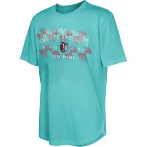FOXA Kansas City Current Boys <b>Soccer</b> T-Shirt Crew Neck Breathable Teal Rising Design - Product Image 1