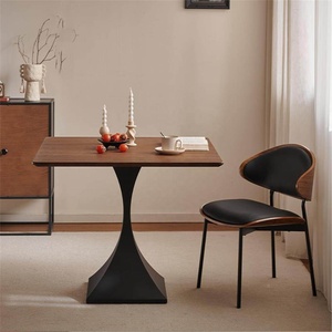 Juego de Mesa y Sillas de Comedor Cuadradas de Madera Maciza, Estable, Comercial, Moderno, Ecológico, Duradero, para Hotel, Restaurante, Cafetería - Product Image 3