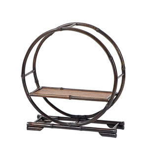 Étagère à thé en bambou violet, type circulaire sur pied, pour la décoration de la salle de thé - Product Image 5