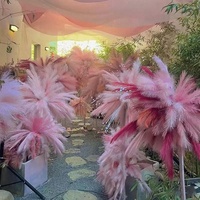 Bunga Buluh Buatan Warna-warni Xiaohongshu Terlaris, Bulu-bulu untuk Dekorasi Pernikahan, Penataan Tempat Acara Luar Ruangan, Kembang Api Siang Hari