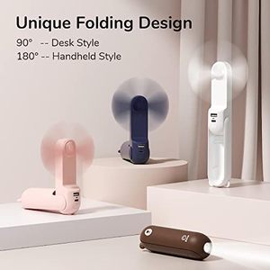 Portable <b>Mini</b> 3-in-1 Hand Fan USB Rechargeable Power Bank Small Pocket Size Customizable Logo Handmade Luxury Unique for - Product Image 4