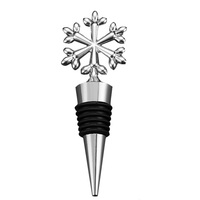 Bouchon de bouteille de vin décoratif de Noël en alliage de zinc et TPR, durable et écoresponsable, couleur argent/or, pour garder le vin frais