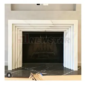 Fluted marble hand carved white marble fireplace surround price marble fireplace mantel