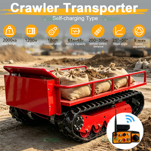 Veicolo Elettrico Cingolato Multifunzionale a Lungo Raggio per Trasporto Agricolo su Terreni Collinari con Telecomando - Product Image 2