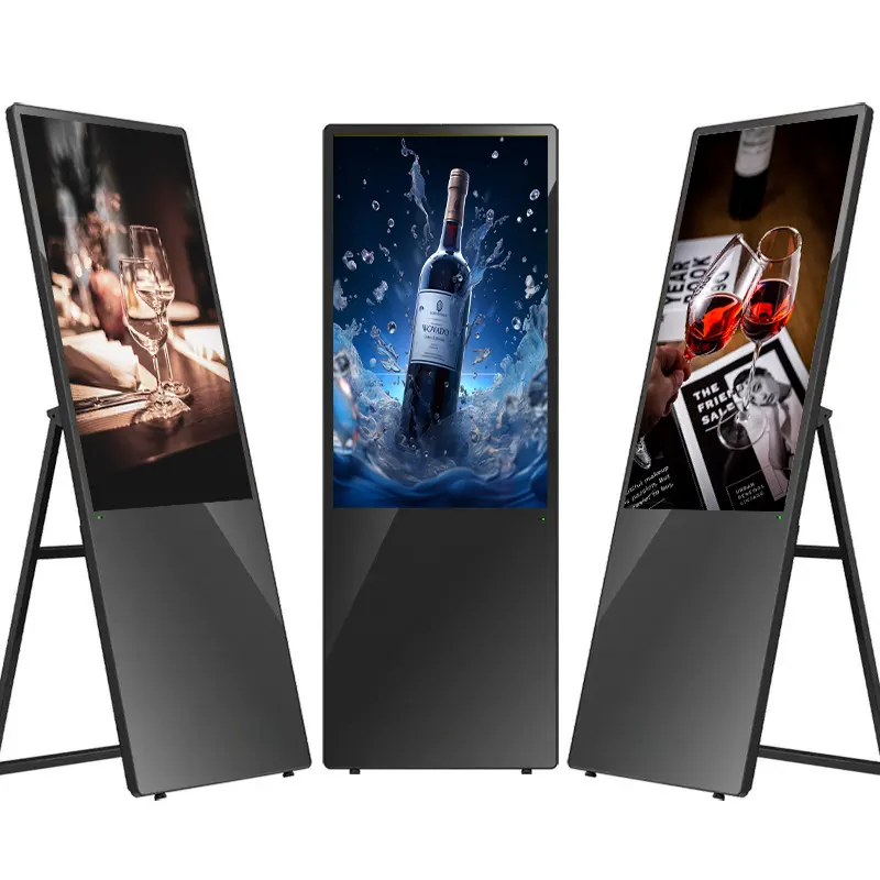 75 inch Wifi Advertising Display Screen Floor Standing Full Screen 4K Android System Digital Signage