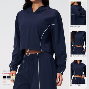 <span class=keywords><strong>Veste</strong></span> de sport pour <span class=keywords><strong>femme</strong></span> Under Lulu UPF50+ à capuche, protection solaire UV extérieure, séchage rapide, anti-plis, protection UV à 360° - Product Image 2
