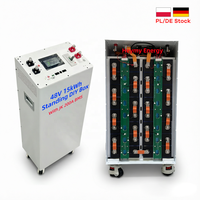 Heymy V3 Stock UE Kits de boîtier de batterie DIY 48V 16 kWh Boîtier de batterie LiFePO4 314 Ah avec disjoncteur CC V19 JK 200A BMS Boîtier de batterie empilable