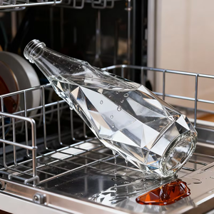 Bottiglia in <span class=keywords><strong>Vetro</strong></span> Personalizzata di Lusso Trasparente a Forma di Diamante da 350ml 500ml 750ml per Distillati Whisky Vodka Tequila con Tappo a Vite - Product Image 3