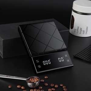 에스프레소 저울 3kg 0.1g 고정밀 ABS 플라스틱 표면 주방 저울 <span class=keywords><strong>5000</strong></span> 그램 타이머 부어 커피 저울 - Product Image 2
