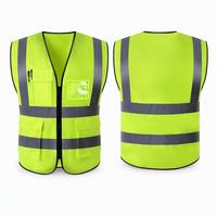 Gilet de sécurité réfléchissant haute visibilité, directement de l'usine, gilet de travail multi-poches avec fermeture éclair pour les travailleurs de la construction, du trafic et des routes, plusieurs couleurs