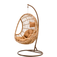 Chaise balançoire en rotin PE confortable avec support
