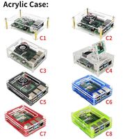 Original Raspberry Pi 4 modelo B 2/4/8GB RAM opciones 9 capas acrílico Caso 32 GB TF tarjeta adaptador de corriente interruptor ventilador disipador de calor Kit