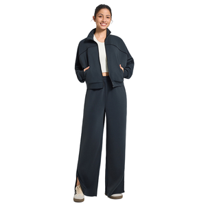 Chaqueta Deportiva Informal de Alta Calidad para Otoño e Invierno, Transpirable, Sólida, de Longitud Completa, Holgada, Vertical, para Fitness, Correr, con Cintura Elástica - Product Image 1