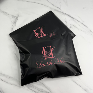 Sacs d'expédition en plastique biodégradable de taille standard, en gros, noir mat, avec impression sérigraphique, logo personnalisé - Product Image 3