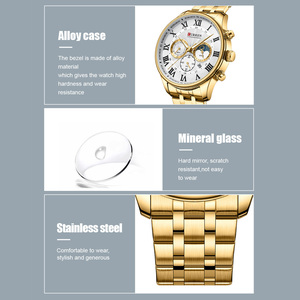 นาฬิกาข้อมือควอตซ์สแตนเลสสตีลหรูหราสำหรับผู้ชาย รุ่น 8427 CURREN กันน้ำ พร้อมฟังก์ชั่นเรืองแสง แสดงวันที่ ดีไซน์ทันสมัย - Product Image 3