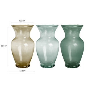 Wholesale Colorful Round <strong>Shape</strong> 20cm Tall Decorative Transparent <strong>Vase</strong> clear Cylinder Glass <strong>Flower</strong> <strong>Vases</strong> for Home Decoration - Product Image 4