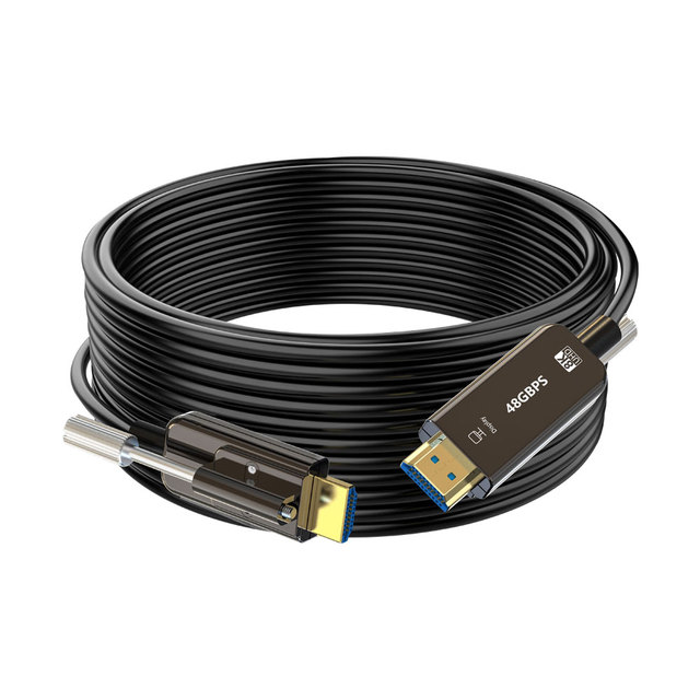 Custom 8K HDMI 2.1 Active Optical Cable Armored 48G 8K60Hz Screw Fixation HDMI Fiber Cable for Industrial Engineering OEM ODM