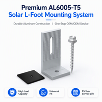 Système de montage solaire robuste Super Solar L Foot en alliage d'aluminium AL6005-T5, pieds en L pour utilisation sur toits en tôle commerciaux, garantie 12 ans