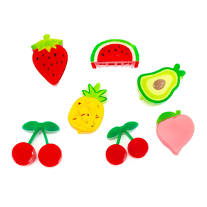 Barrettes à cheveux ZiX Fruit 8 cm en plastique, design cartoon pour femmes et filles - Product Image 1