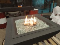 Table de foyer extérieur au gaz de style moderne, fabrication chinoise sur mesure, avec télécommande, pour chauffage de patio, en acier au carbone