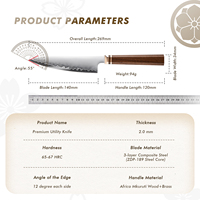 Couteau de cuisine utilitaire de 5.5 pouces Premium japonais ZDP189 couteaux à légumes en acier en poudre Afrique Mkuruti manche en bois