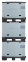 Entrepôt industriel Bac de stockage robuste Boîte à palettes en plastique emboîtable et pliable Conteneur empilable et pliable