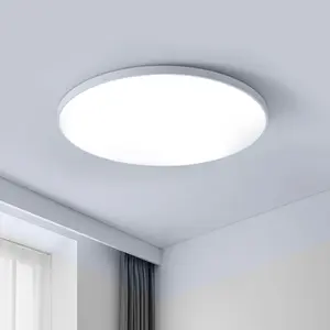 높은 루멘 IP44 비바람에 견디는 따뜻한 차가운 흰색 디 밍이 가능한 원형 새로운 LED 천장 램프 현대 거실 용