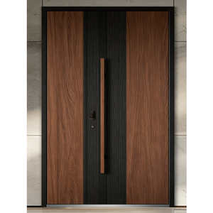 Puerta de Entrada Moderna de Lujo con Marco de Aleación de Aluminio, Aislamiento Térmico, Garantía de 5 Años, Apertura Simple <span class=keywords><strong>para</strong></span> Hotel u Hospital - Product Image 4