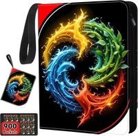 Classeur de cartes personnalisé en cuir PU imperméable de qualité supérieure à 9 pochettes, album durable pour le rangement de cartes à collectionner et de jeux de cartes