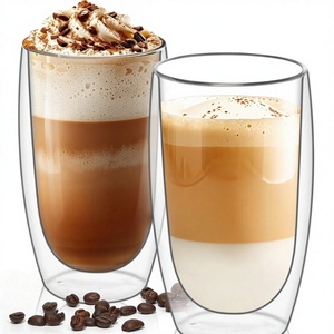 ComSaf 15oz <b>Double</b> <b>Wall</b> Insulated Glass Coffee <b>Mugs</b> Dishwasher & Microwave Safe Christmas Birthday Gift - Product Image 2