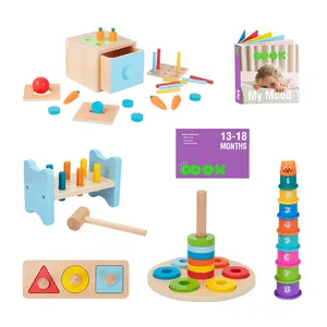 Early Education Stacked High Toy Sets Building Blocks Tower Hammer Beating Toys 13-18m Educational Box