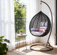 Fauteuil suspendu double en rotin tressé pour jardin et patio, chaise balançoire en forme d'œuf, mobilier d'extérieur pour balcon - Vente en gros