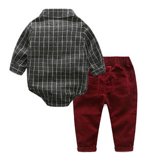 Ensemble de vêtements vintage pour enfants, combinaison et pantalon pour bébés garçons, vente en gros - Product Image 2