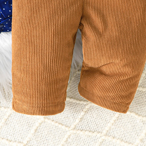 Traje de lana de manga larga para bebé, elegante y sencillo, con lazo, pantalón con tirantes, estilo casual y a la moda para niños. - Product Image 6