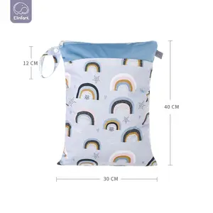 Elinfant Printed 30*40cm Wet Bags Waterproof Cloth Baby Diaper Bag Swimming Wet Swimsuits Bag