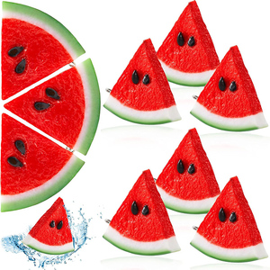Rodajas de sandía artificiales realistas, decoración de frutas falsas realistas para accesorios de fotografía de Halloween - Product Image 1