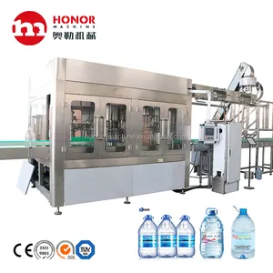 Máquina de enchimento 3 em 1 de água pura para garrafas PET de plástico de alta qualidade 3-10L