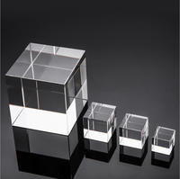 Bloc de gravure laser 3D en cristal K9 de haute qualité, tailles personnalisables, cube vierge avec logo personnalisé pour la décoration de mariage et de la maison