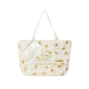 Bolso de playa de lino con estampado de oso dorado, 57x37x17cm, con bolsa pequeña para mujer, para uso en verano - Product Image 1