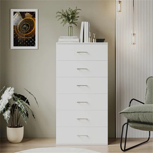 <span class=keywords><strong>Commode</strong></span> de rangement moderne à 6 tiroirs pour salon, table de chevet <span class=keywords><strong>haute</strong></span> pour chambre à coucher, meuble en bois <span class=keywords><strong>laqué</strong></span> <span class=keywords><strong>blanc</strong></span> - Product Image 2