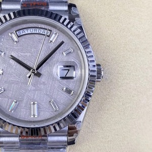 Drioshipping Montre mécanique automatique de luxe pour hommes VVS Meteorite Face 904L Steel Sapphire Case Luminous Stainless Steel Band - Product Image 2