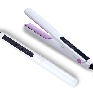 Piastra per capelli elettrica personalizzabile professionale in titanio in ceramica stile piatto LED per uso domestico Private Label personale <span class=keywords><strong>Styling</strong></span> - Product Image 1