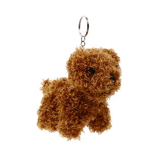 Paula mignon chien aux cheveux longs pendentif en peluche porte-clés Simulation chien en peluche bouclés en peluche poupée sac <span class=keywords><strong>voiture</strong></span> pendentif 1688 agent d'achat - Product Image 3