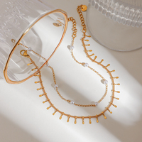Nouveauté Artivelle, bracelet de cheville en acier inoxydable, style vacances, chaîne, perle d'eau douce naturelle