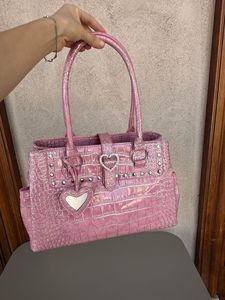 Nuova Borsa Tote Vintage di Grande Capacità con Motivo Coccodrillo <span class=keywords><strong>Rosa</strong></span>, Borsa a Spalla e a Mano di Alta Qualità per Uso Quotidiano da Donna - Product Image 1