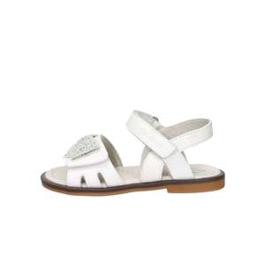 Balducci Girls' White Sandal 27 <b>Flat</b> With Rhinestone Bow Detail - Product Image 1