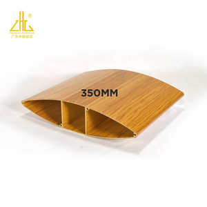 Perfiles de persiana de aluminio arquitectónico de grano de madera de nogal de 350mm para sistemas de ventilación y sombrilla de fachada de edificios - Product Image 6