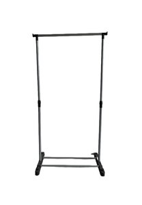 En vente Porte-vêtements à double niveau en métal robuste Organisateur roulant pliable à 2 tiges avec roues robustes - Product Image 3
